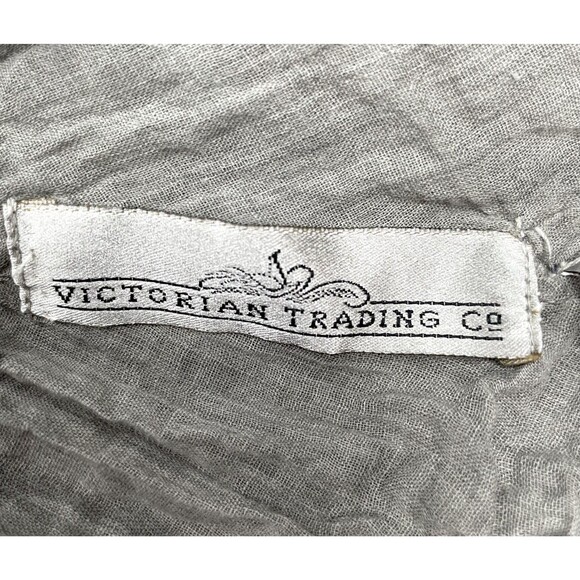 Victorian Trading Co Jacket Women L/XL Gray Lace Corduroy Button Closure - Picture 13 of 16